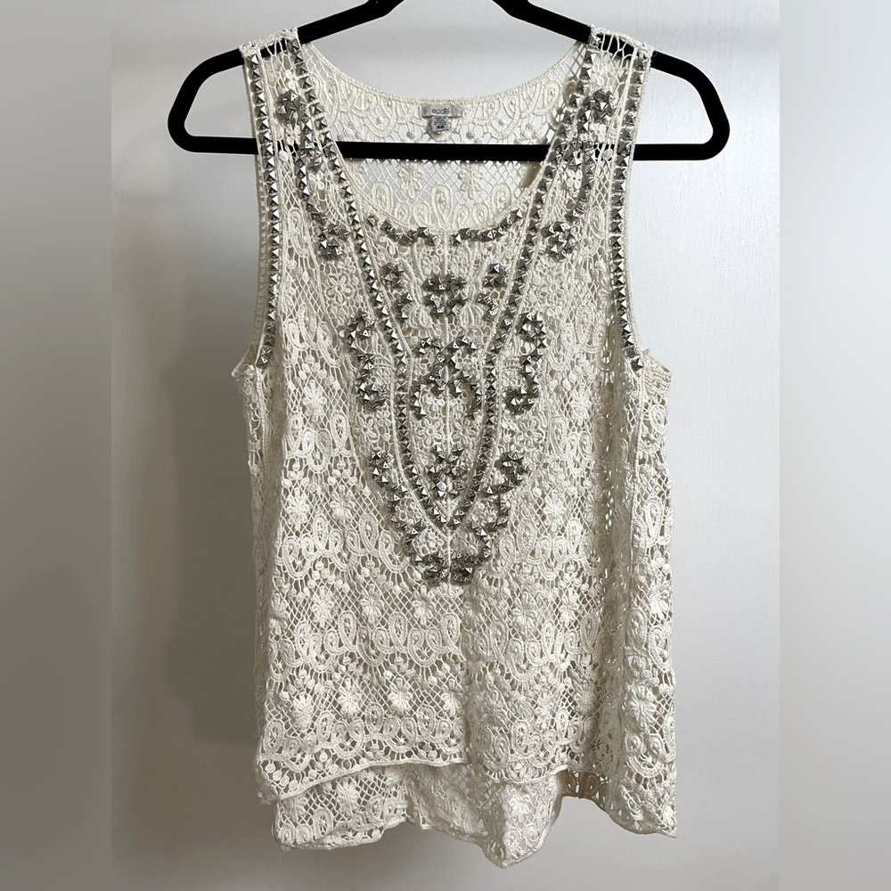 Ecote Lace and Studs Top